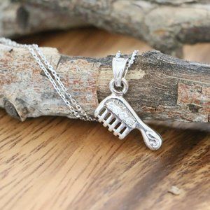 925 Sterling Silver comb & cubic zirconia stones